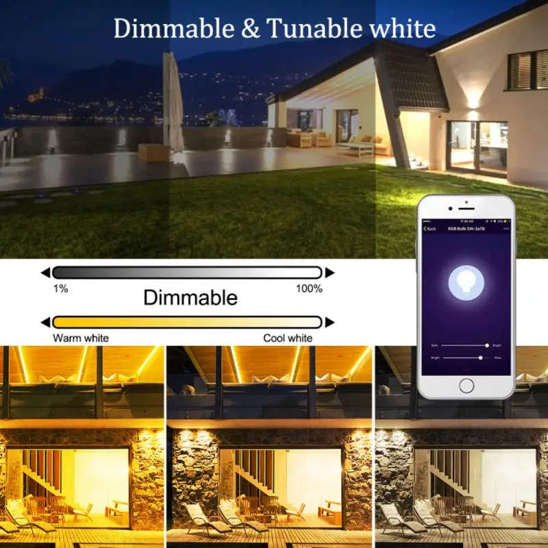 Imagem -05 - Refletor Led Smart Floodlight Refletor Exterior Luz Rgb Luz Regulável Jardim Parede de Rua Alexa Tuya Zigbee 220v 30w 50w 100w