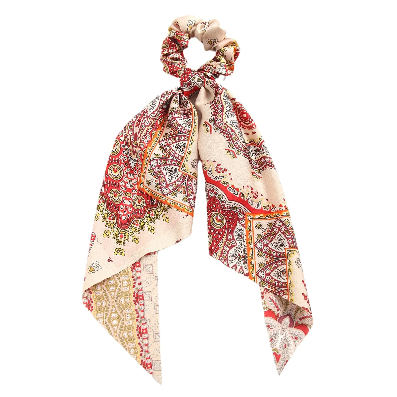 1/3/4 قطعة زهرة بيزلي مثلث وشاح توك شعر إكسسوارات الشعر مجموعة العلاقات الشعر Scrunchy العلاقات الشعر