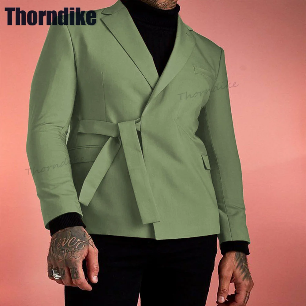 

Thorndike Men's Suit 2 Pcs Mens Business Professional Formal Casual Slim Korean Suit Groom Wedding Dress with Belt (Blazer+Pant)