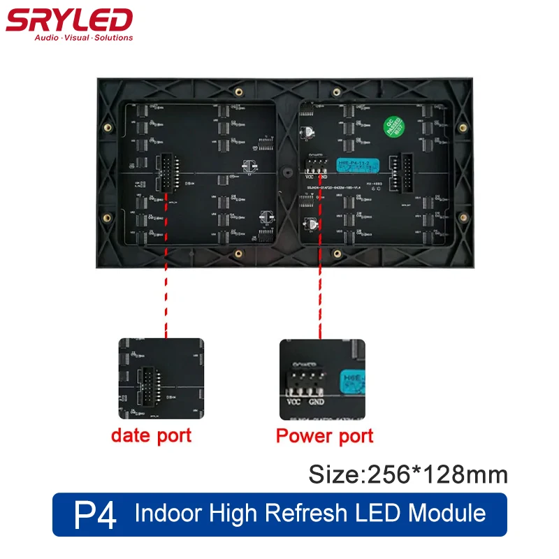 

Внутренний светодиодный дисплей SRYLED P4 256*128 мм, фотографический модуль SMD2121, полноцветный, высокое обновление, сканирование, сценическое событие, фон, фотографический модуль