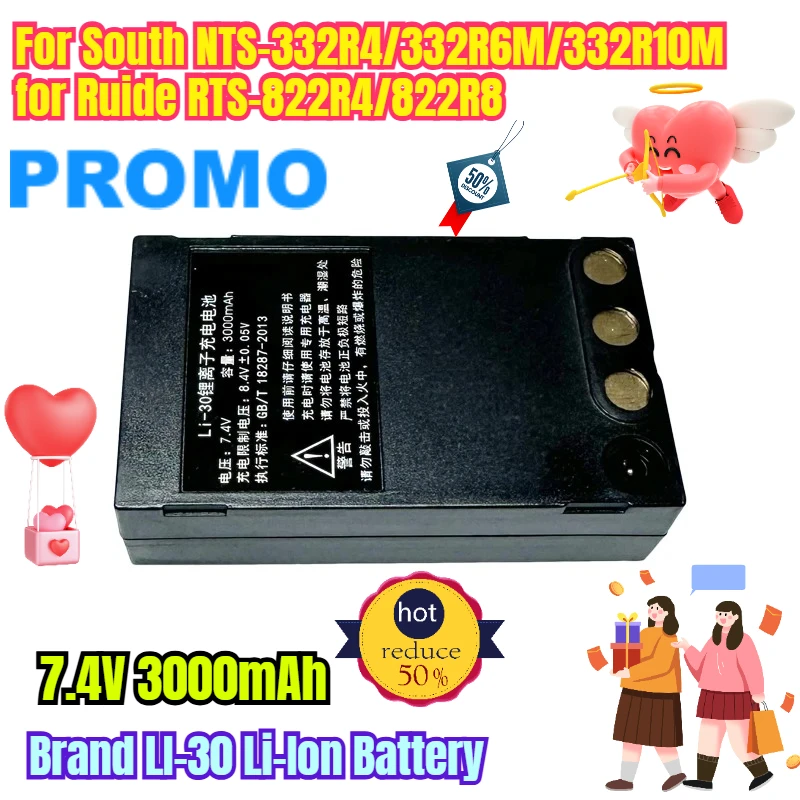 

7.4V 3000mAh Brand LI-30 Li-Ion Battery for South NTS-332R4/332R6M/332R10M for Ruide RTS-822R4/822R8