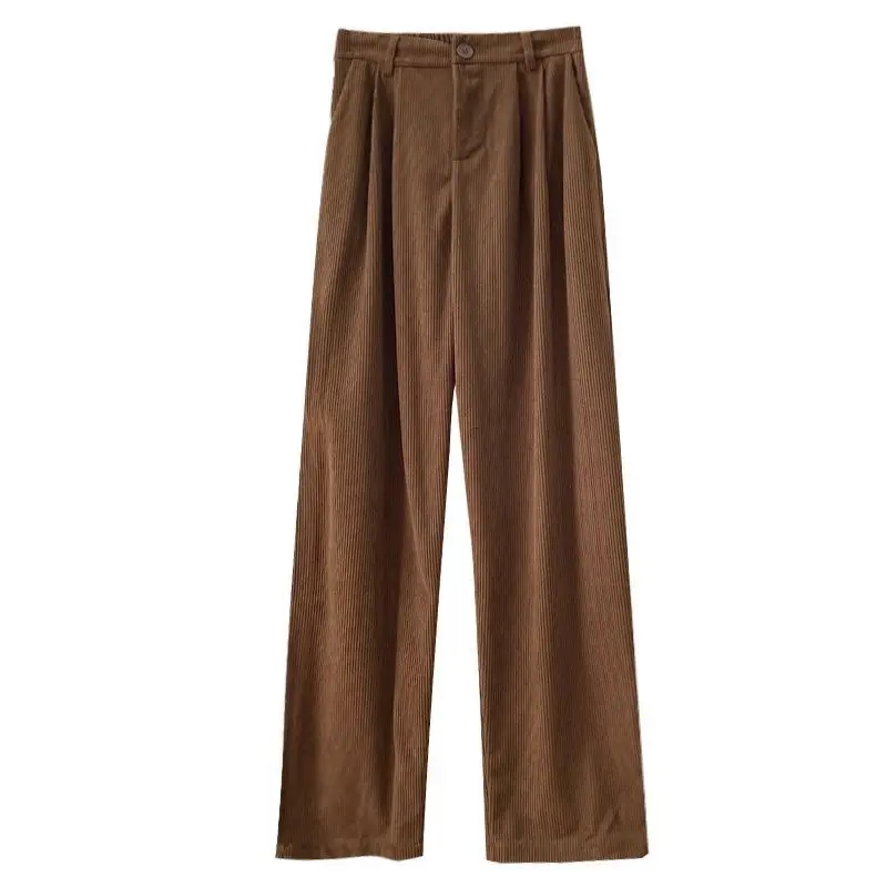 

2025 Autumn/winter New Women's Long Pants Commuting High Waisted Corduroy Wide Leg Pants