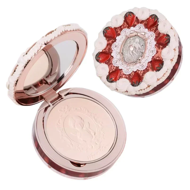 

Flower Knows Strawberry Cupid Collection Pressed Powder Mineral Makeup Powder Foundation With Concealer & Finishing Vegan