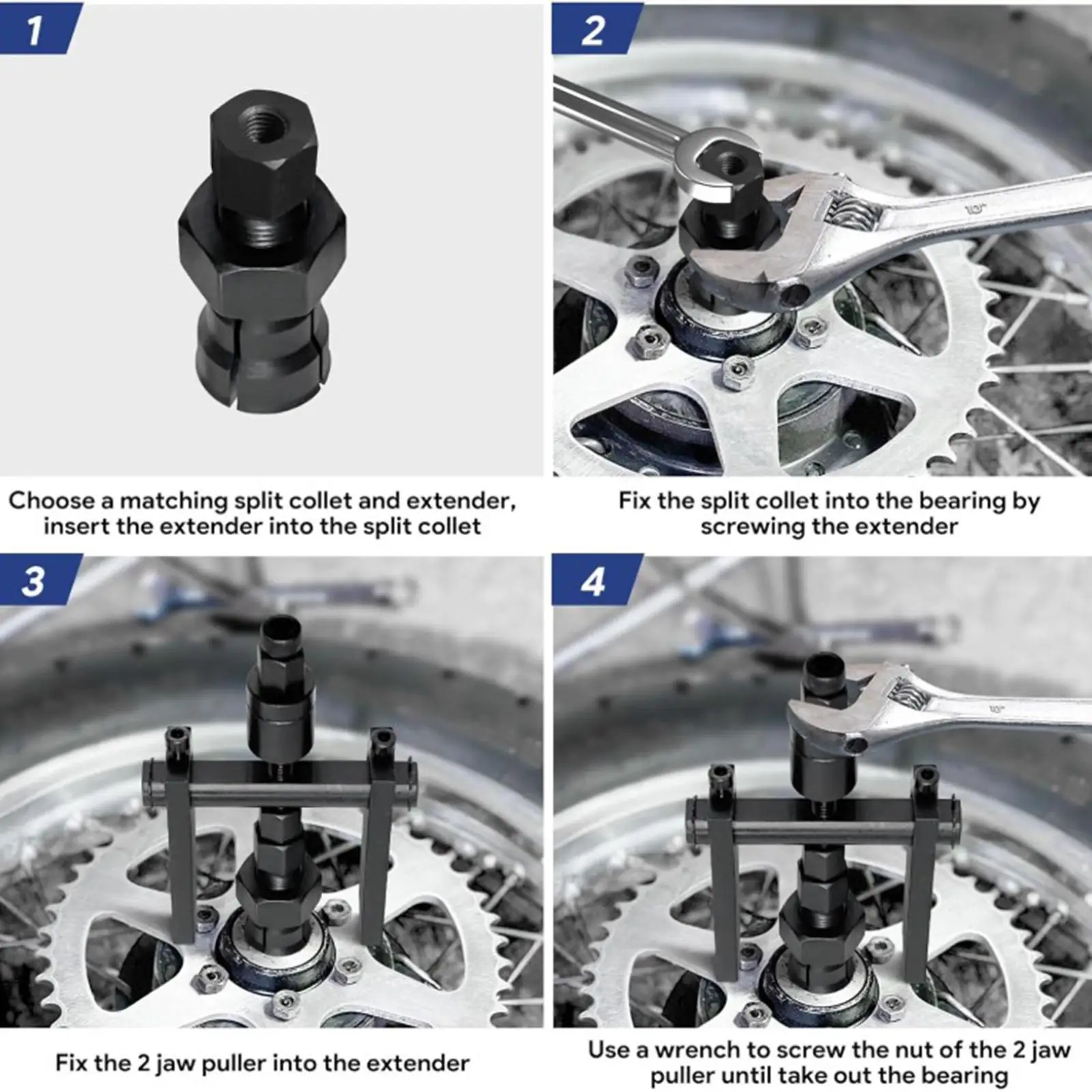 

Generic Inner Bearing Puller Kit Hand Tool Carbon Steel Reliable Easy to Carry Retractable Chuck for Repair