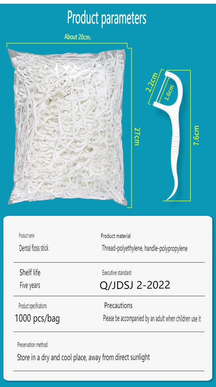 YS00060-1000 pieces of floss picks, tooth picks, tooth cleaning interdental brushes, disposable oral hygiene care