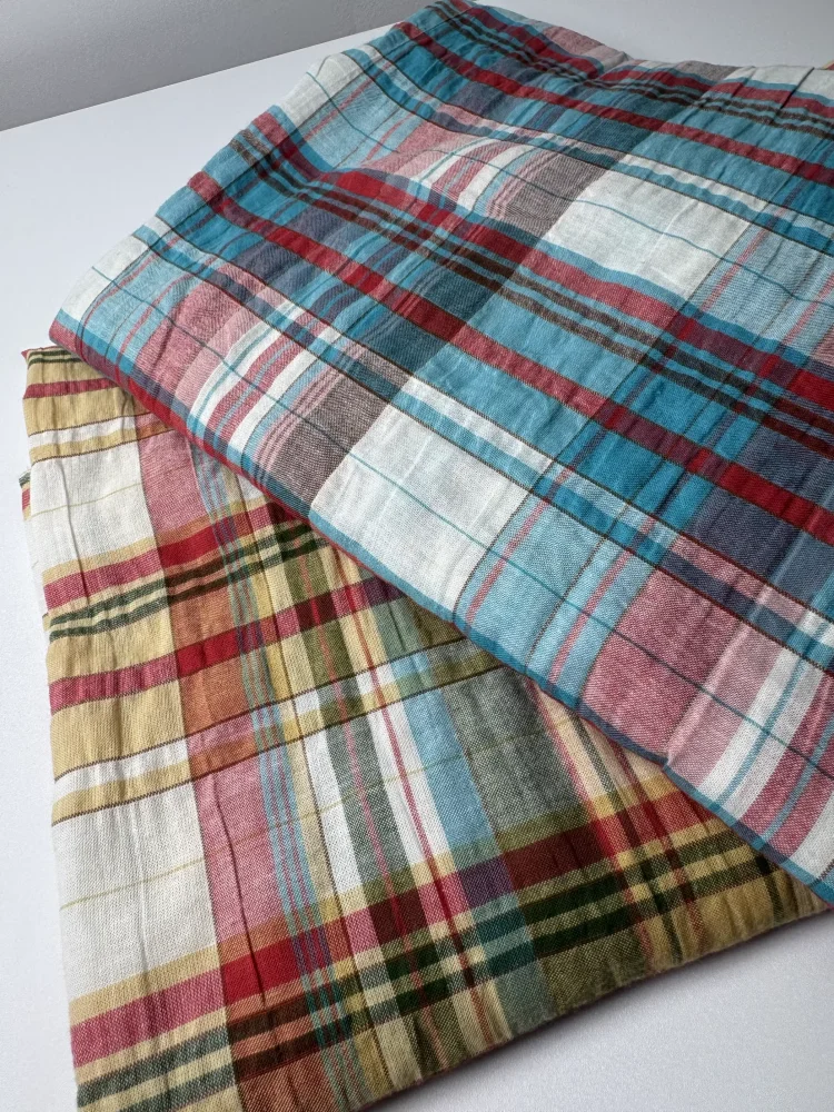 

Polyester checkered cloth for shirts, skirts, dresses, children's clothing handmade fabric