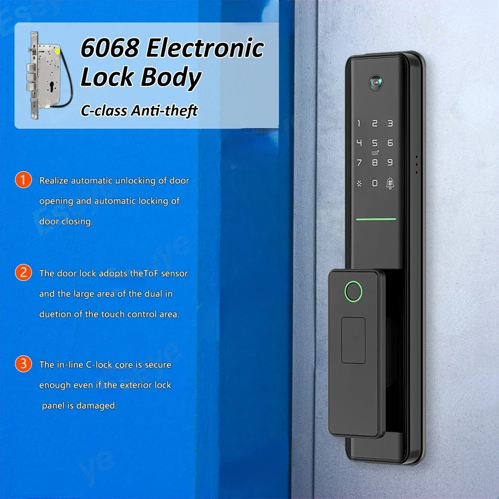 Eseye OEM/ODM Tuya App Remote Wifi Cerradura Inteligente NFC Automatic Smart Door Lock With 6068 Electronic Mortise Code