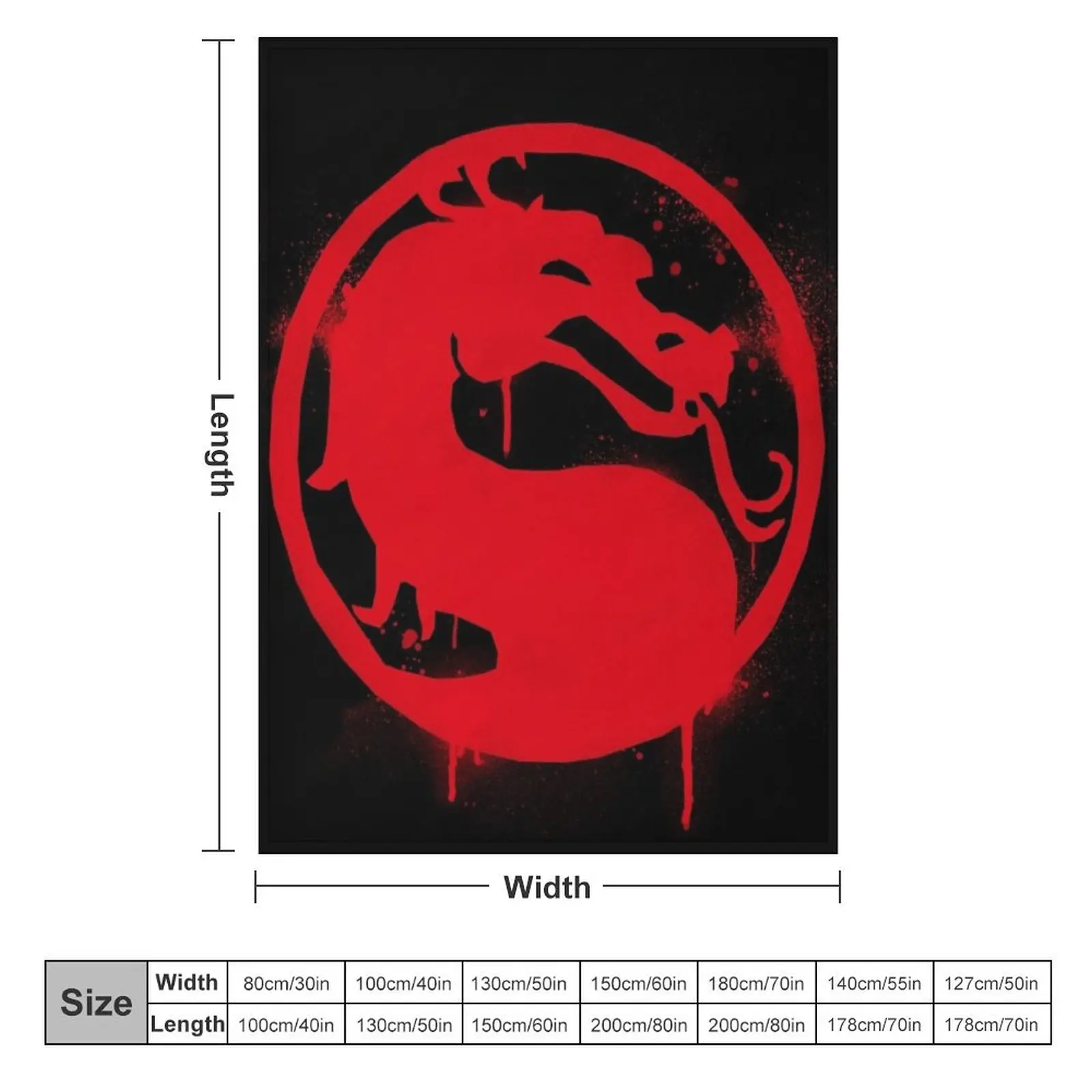 Mortal Kombat Splatter Grafitti Emblem Mortal Kombat 11 Logo Throw Blanket Designers for winter Blankets