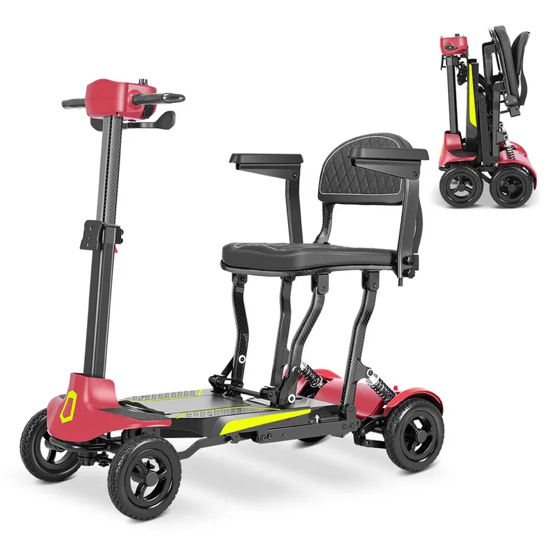 

Pecare T300C Foldable Electric Mobility Scooter 13KG Foldable 4 Wheels All Terrain 25km Handicapped Mobility Scooter