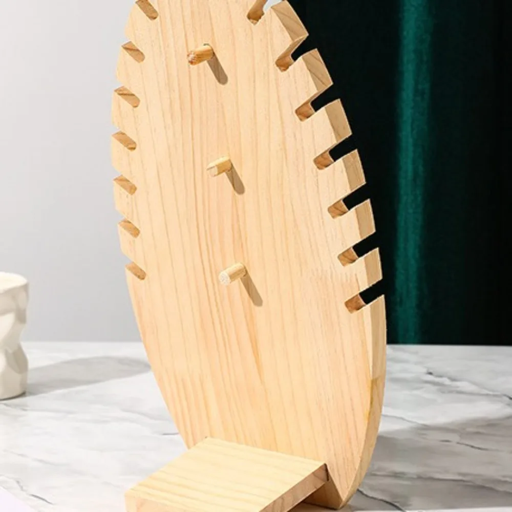 Wood Necklace Display Board Hanging Rack Flame Shape Pendant Organizer Shelf Multiple Storage Holder Jewelry Display Stand