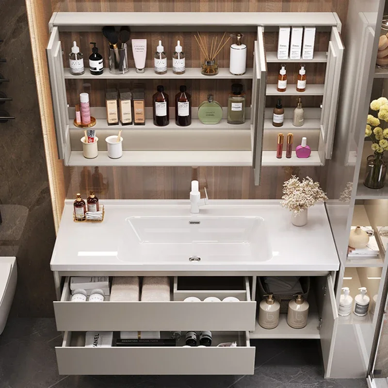 Bathroom Cabinet Washbasin Mirrors Storage Column Closed Toilet Multipurpose Wc Furniture Filing Cabinets Armoire Salon Station image 6