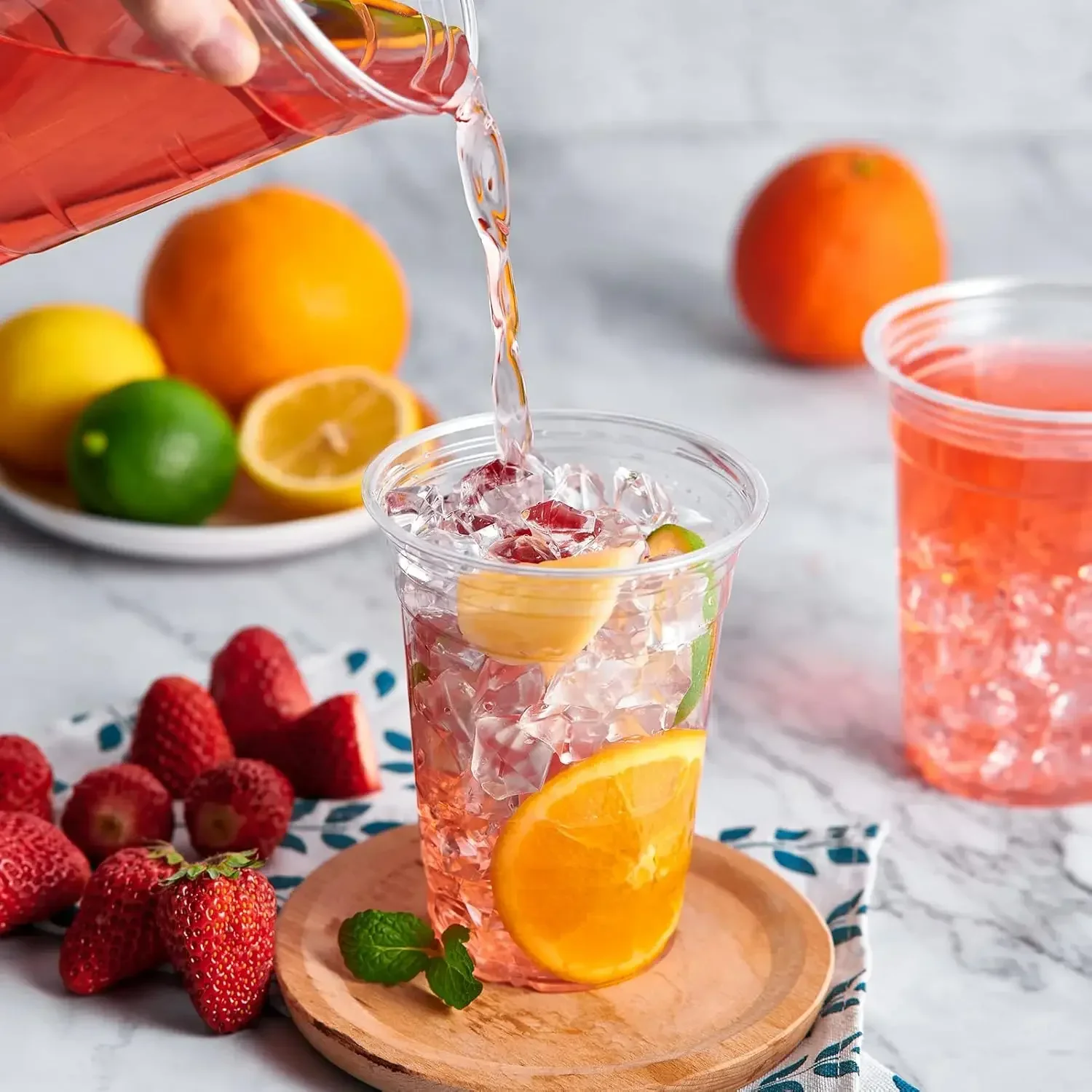 

XMSJ.1000 Pack 16 oz Clear Plastic Cups, PET Disposable Drinking Cups, Crystal Clear, Perfect for Ice Coffee, Smoothie, Soda