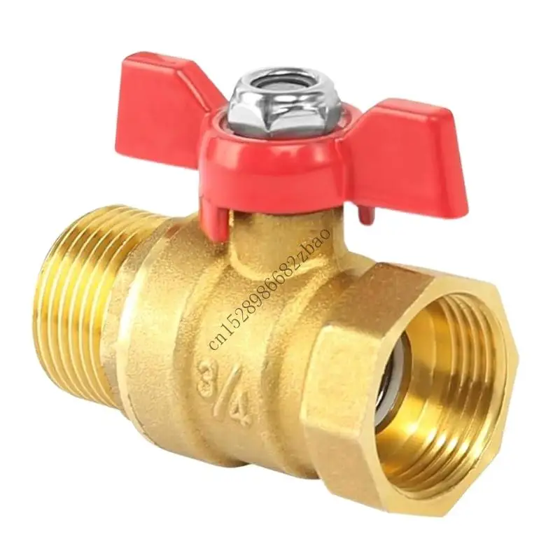 

H7EA 3/4Inch Threaded Two Way Brass Shut Off Valves With Butterfly Handle Ball Valves For Fuels Gas Water Oil Air Enduring
