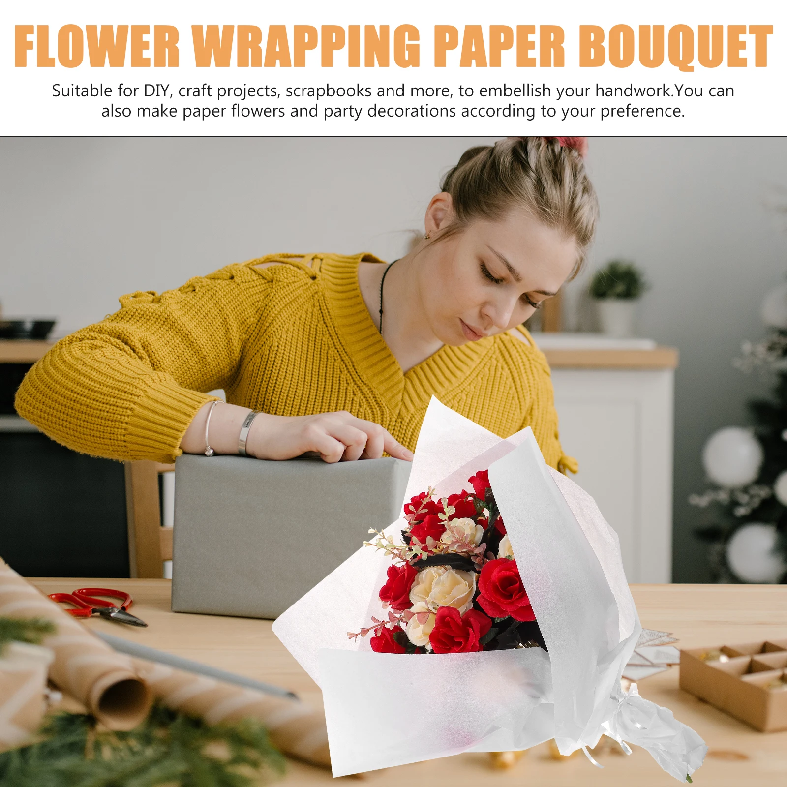 

120 Sheets Paper Wrapping Decorative Papers for Gifts Flowers DIY Projects Scrapbooks