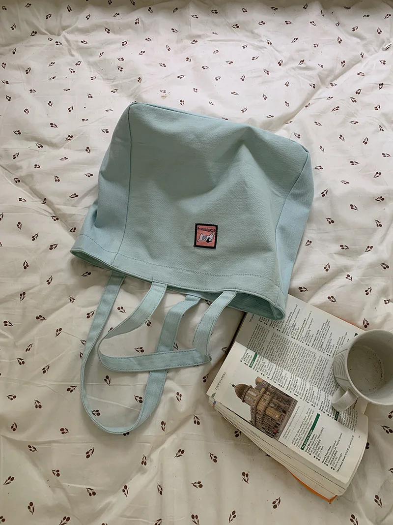 CGCBAG-Sac fourre-tout en toile pour femme, mode coréenne, broderie mignonne, capacité de lage, initié par une femme, commconsulsimple shopper, sacs à main