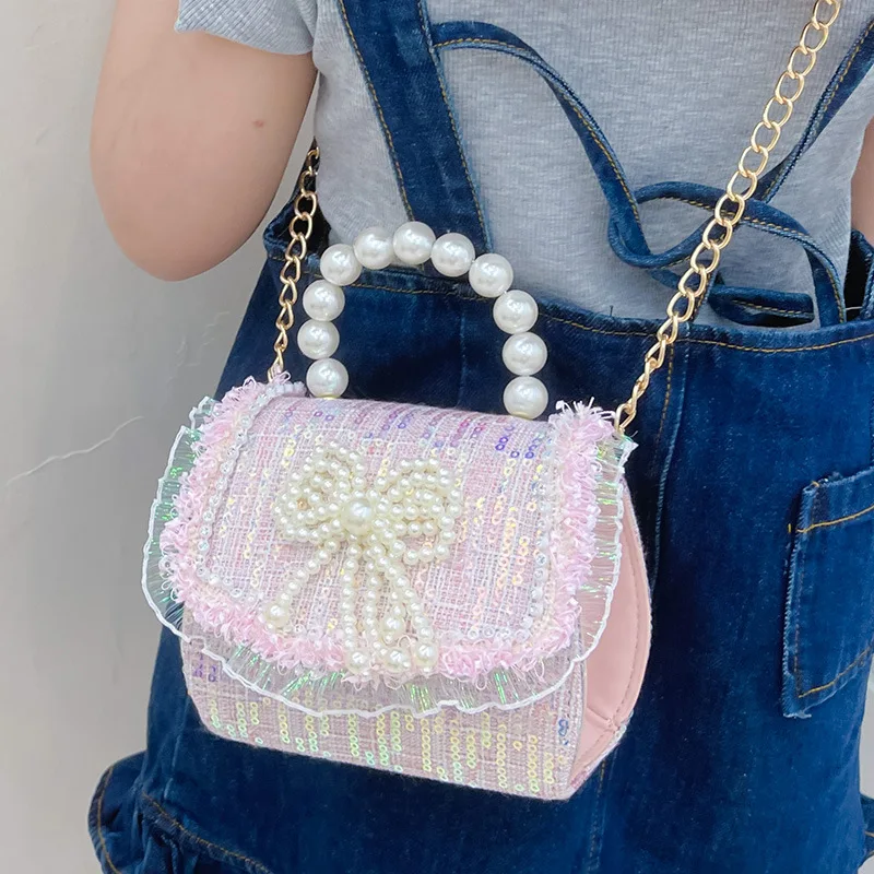 

2025 New Kids Princess Bag: Cute Chanel-style Crossbody Purse for Girls, Fashion Handheld Toddler Tote