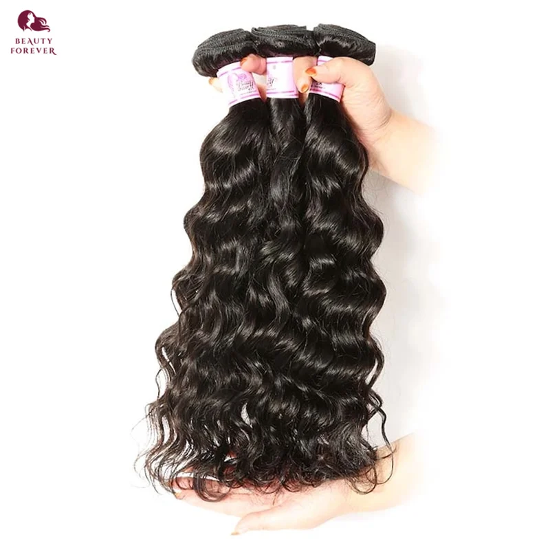 Beautyforever Natural Wave Bundles Raw Human Hair Weft 3 pcs/lot Grade 12A Brazilian Wavy Virgin Human Hair Weave