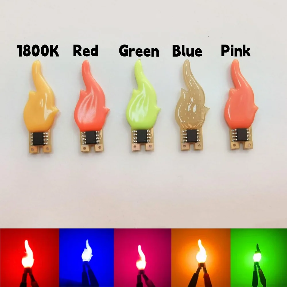 Four-color Led Cob Flash Candles Edison Flame LED Filament 3V 1800K Diode Birthday Party Decoration Light Bulb Accessories DIY