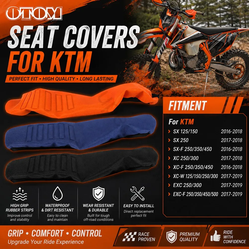 For KTM 2016-2019 Motorcycle Seat Cover Waterproof Gripper Soft Cushion Leather Guard EXC EXCF SX SXF XC XCF XCW 125 150 250 300