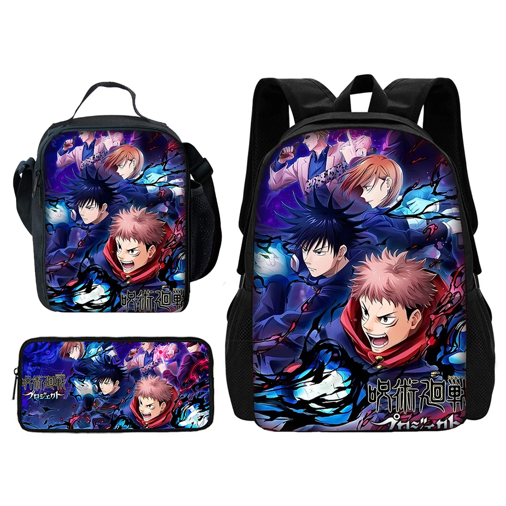 Jujutsu Kaisen Gojo Anime Child School Backpack With Shoulder Bag Pencil Bags School Bags for Boys Girls Best Gift