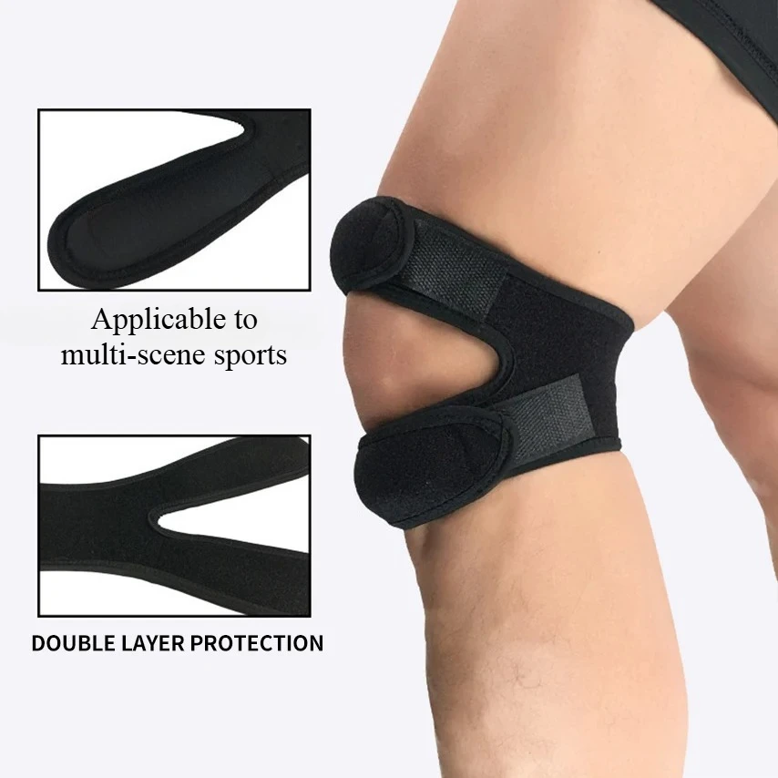 1PC Pressurized Knee Wrap Sleeve Support Bandage Pad Elastic Braces Knee Hole Kneepad Safety Basketball Tennis Cycling Knee Pads