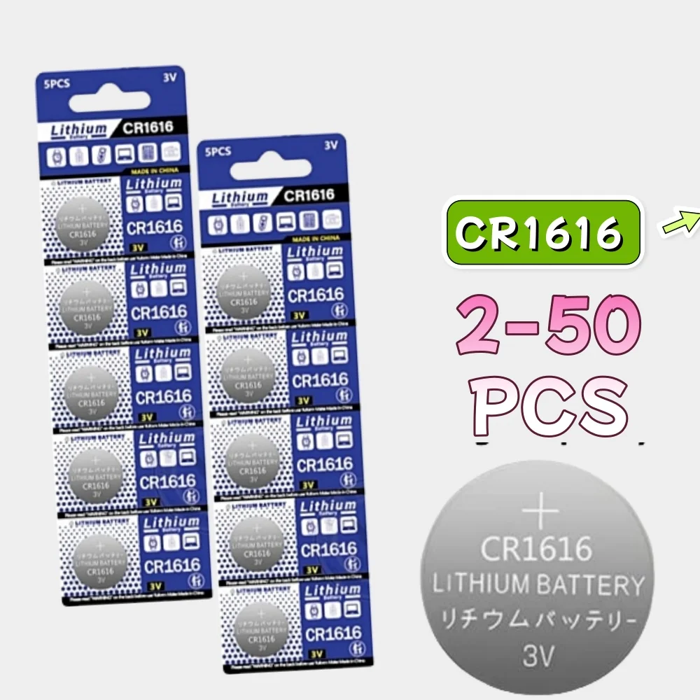 2-50pcs Original CR1616 3V Lithium Batteries cr 1616DL1616 BR1616 5021LC LM1616 Coin Cells for Watch Remote Control screwdriver