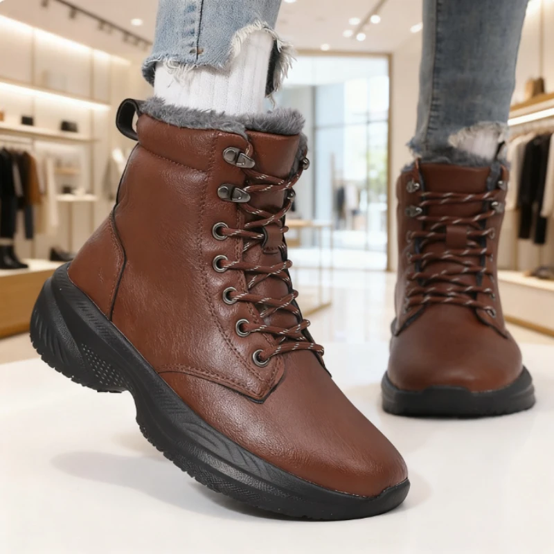 

Women's Warm Winter Snow Boots Fur Lined Ankle Boots Non-Slip Waterproof Warm Work Boots New Outdoor Hiking Walking Casual Shoes