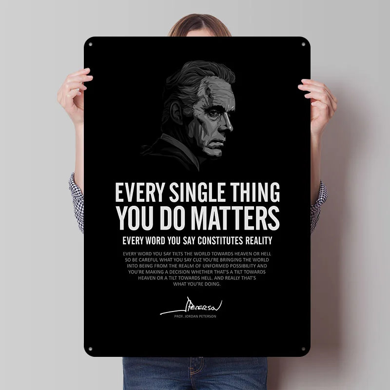 Póster Metálico Inspirado en Jordan Peterson, Arte de Pared Personalizado, Letreros Retro Vintage de Hojalata para Decoración de Cuarto de Juegos, Hogar Acogedor