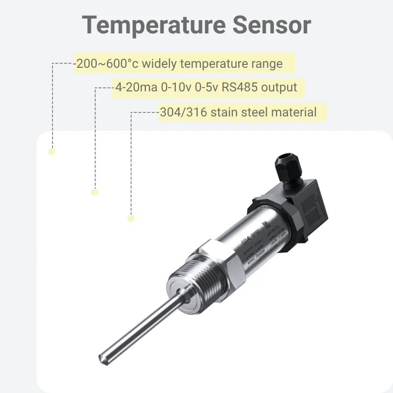 M20*1.5 Thread PT100 Temperature Signal Sensor 304ss Temperature Convorter 4-20mA 0-10V RS485 Output Temperature Transmitter
