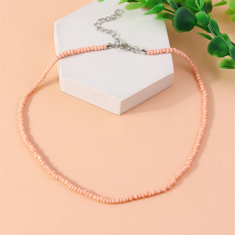 Mode bunte einfache handgemachte Perlen Halskette für Frauen Mädchen Party Festival Schmuck Geschenke – Detail 9