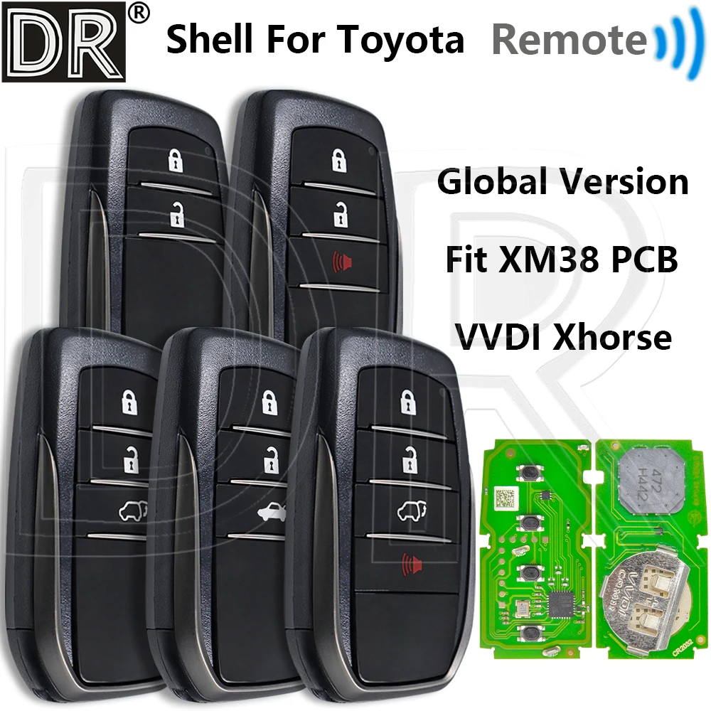 Great Xhrese Global XM38 Car Remote Key Or Shell Shell For Toyota Corolla Camry Highlander Prius Prado RAV4 Crown Sienna Lexus