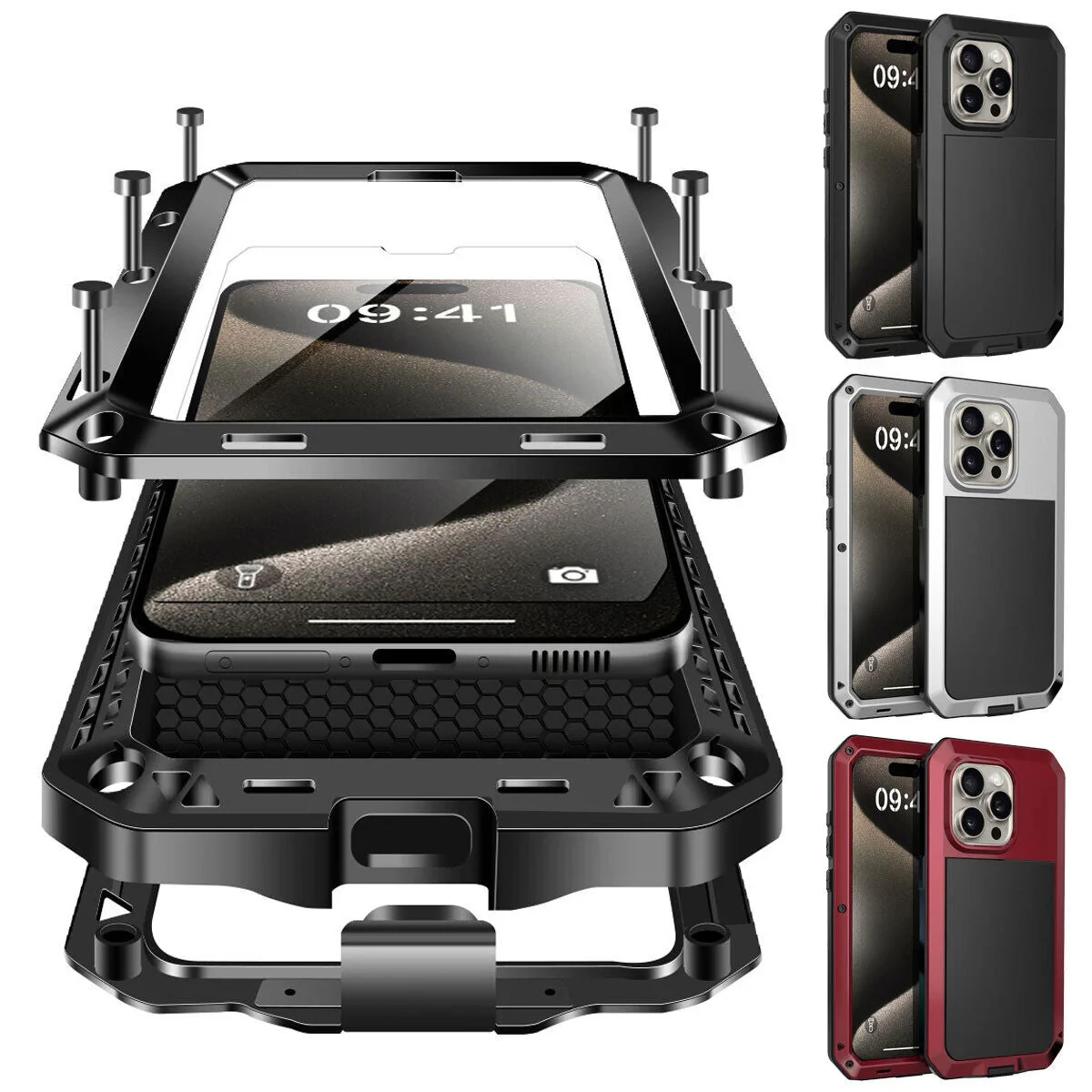 

Armor Metal Aluminum Shockproof Phone Case for iPhone 17 16e 16 15 14 13 12 11 Pro Max Plus 17 Air 13mini Outdoor Military Cover