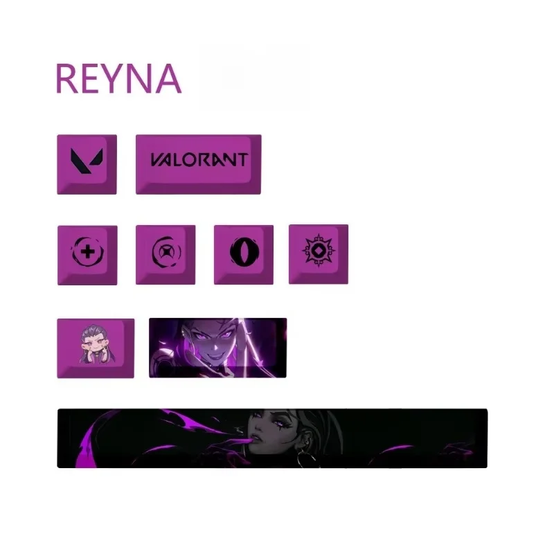 Fearless Contract Keycaps Jett Valorant Keycaps Valorant9 Key Set Original Factory Heat Sublimation Diy Small Size Keycaps