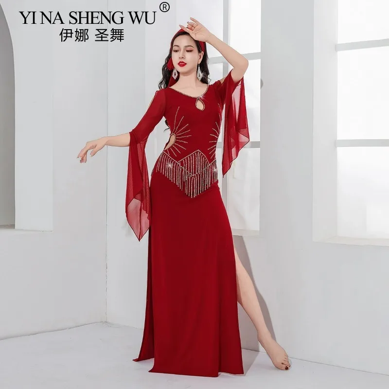 

Belly Dance Costume SAIDI SHAABI Oriental Dance Luxury Bedazzled Robe Performance Outfit Professional Competition Wear for Women