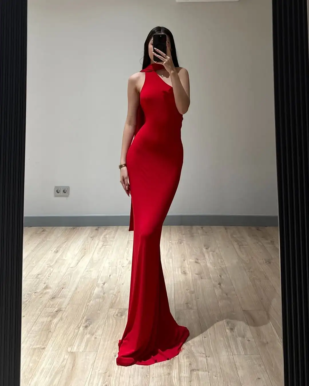 

Red One Shoulder Evening Dresses 2025 Elegant Woman Party Dress Mermaid Prom Dress Ribbons Backless Sexy Floor Length Customized