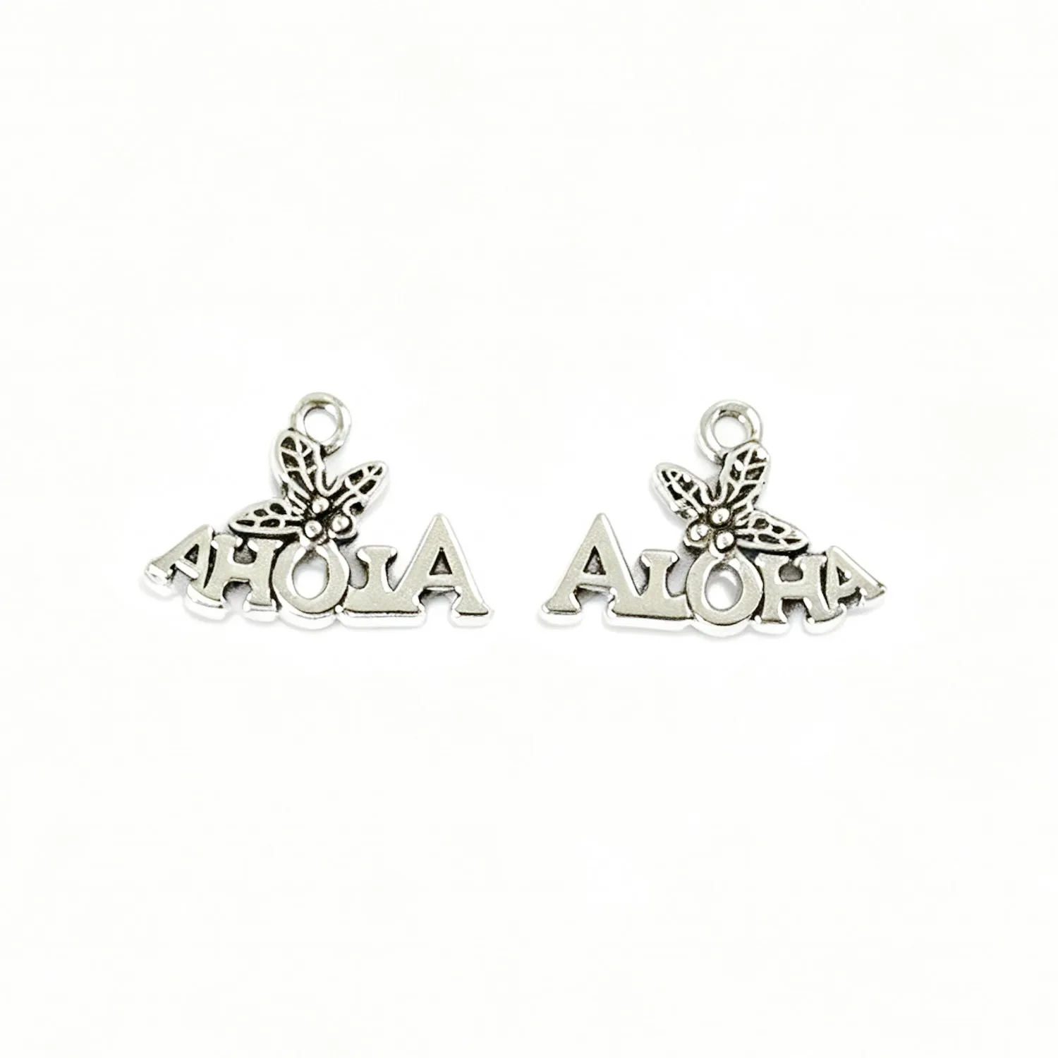 20Pcs 20.5×14mm Zinc Alloy Antique Silver Aloha Charms Handmade DIY Jewelry Accessories EF5229
