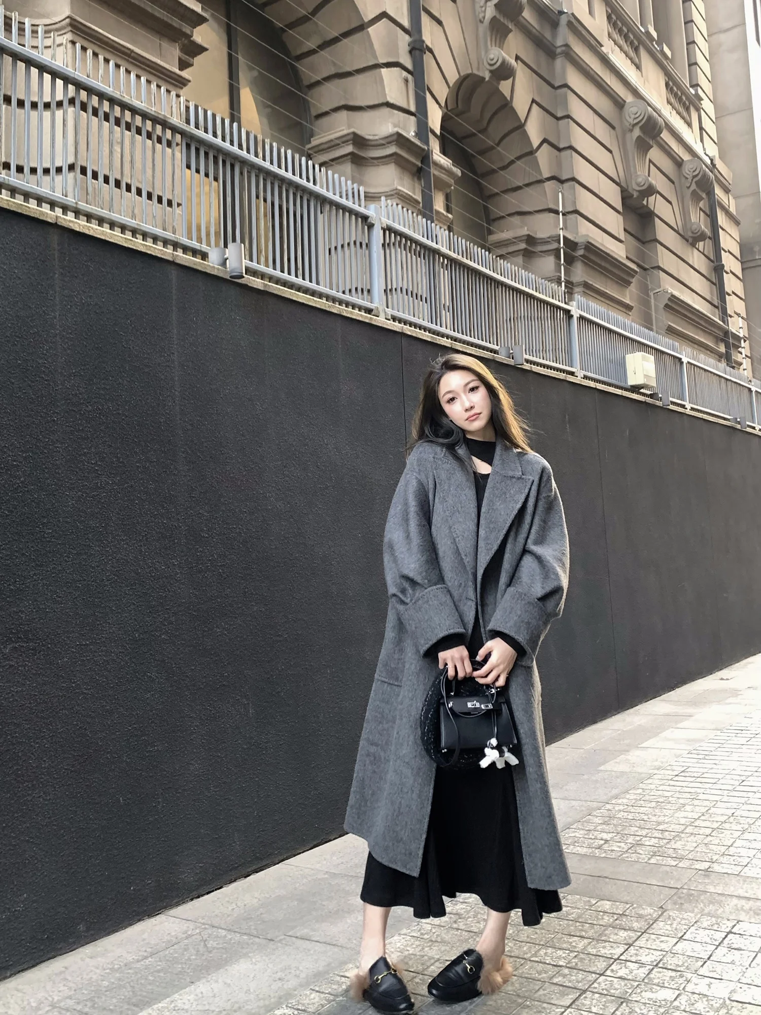 

London Camel down Woolen Coat Women's Winter Lantern Sve Suit Jaet Pure Color Retro Sle Double Breasted Long Sve