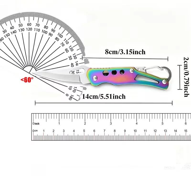 3-Piece Pocket Knife Keychain, Compact Pocket Knife for Women, Mini Edc Tool Keychain, Suitable for Daily Carry, Camping, Kitchen, and Fishing Gadgets