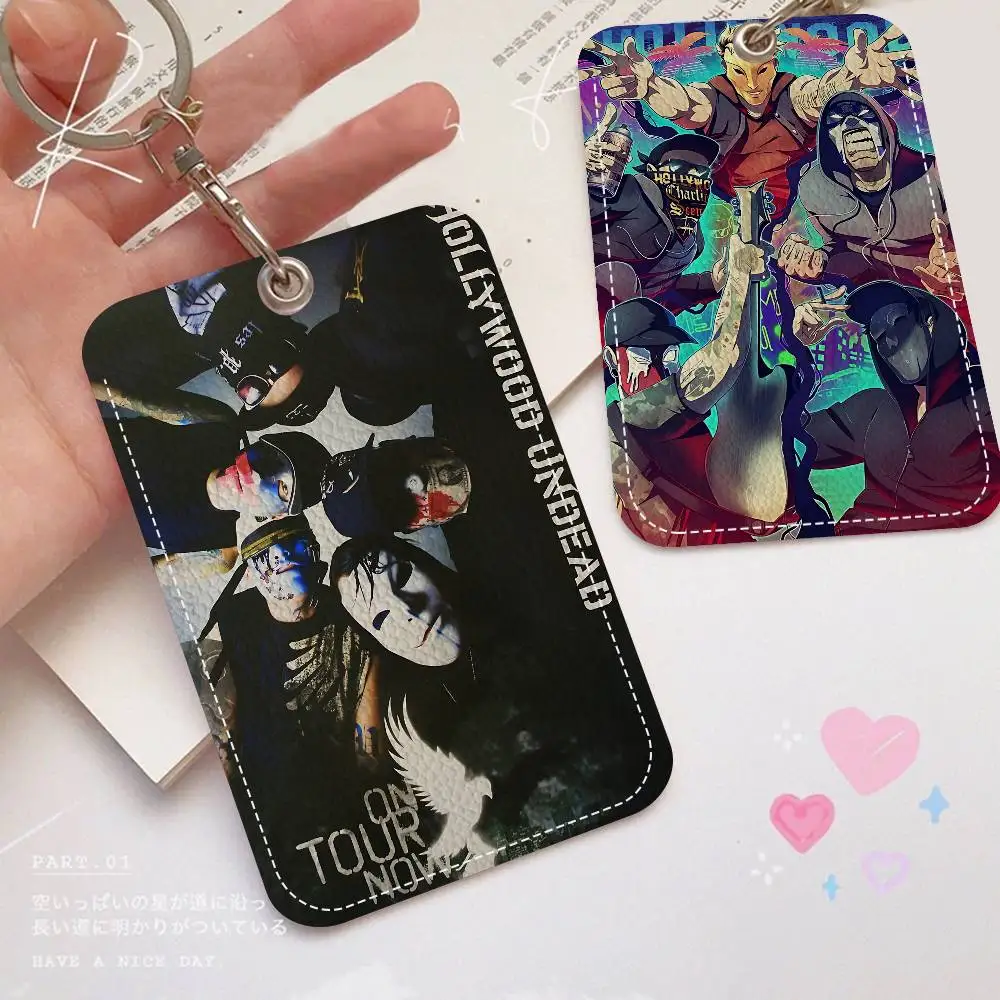 Rock Band H-Hollywood Undead Singer Cute Cartoon Inteated Elevator Card Acc Control Card Keychain Protective Cover Gift Keychain