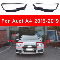 For Audi A4 B9 2016-2019 Car Front Headlight Cover Lens Glass Headlamps Transparent Lampshade Lamp Shell Accessories