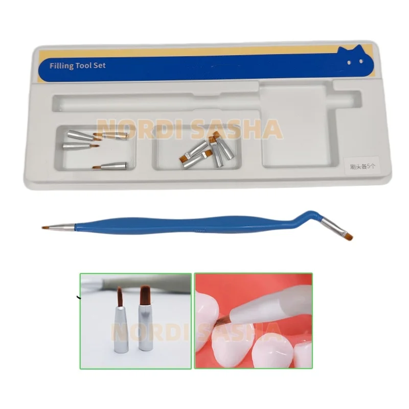 

Autoclavable 1Set Dental Porcelain Brush Pen Shaping Silicone Adhesive Modelling Composite Porcelain Ceramic Brushes Pen