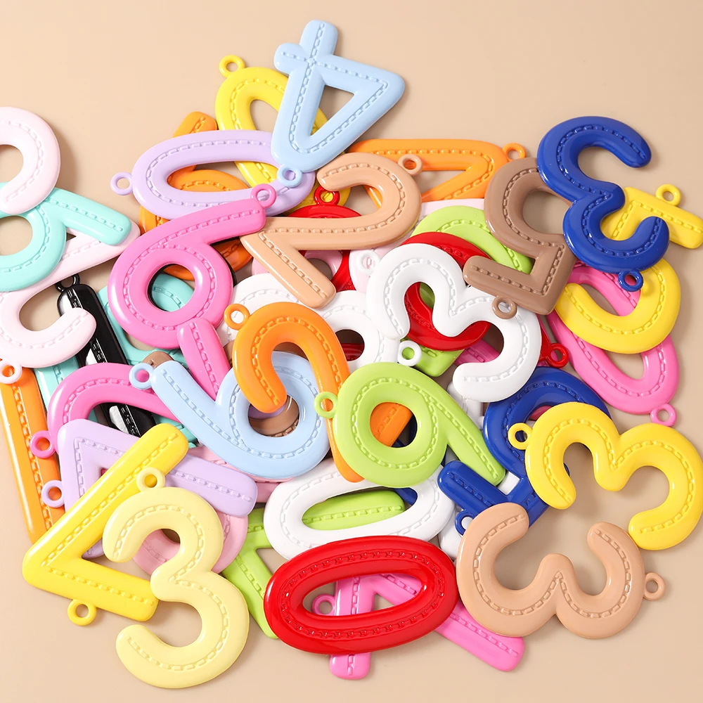 Tusember 5 Stück 51mm Niedliche Metall-Emaille 26 A-Z Alphabet Buchstaben Charms Anhänger für Schmuckherstellung Ohrringe Halsketten DIY Bastelarbeiten – Detail 1