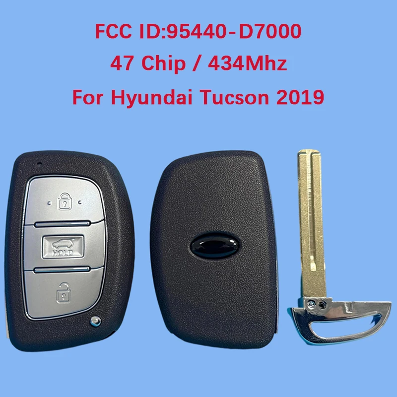 

CN020131 Послепродажный 3-кнопочный смарт-ключ с дистанционным управлением 47 чипов 433 МГц FCC ID 95440-D7000 Keyless Go для Hyundai Tucson 2019