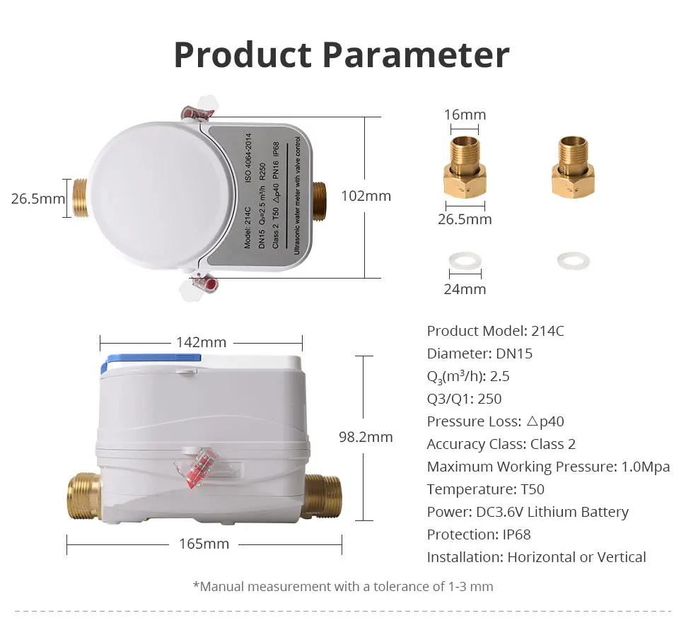Zigbee Ultraschall-Wasserzähler DN15 DN20 DN25 mit Ventil, LCD-Display, Wassermenge, Durchflussverbrauch, Messung IP68, Arbeit mit Tuya – Detail 13