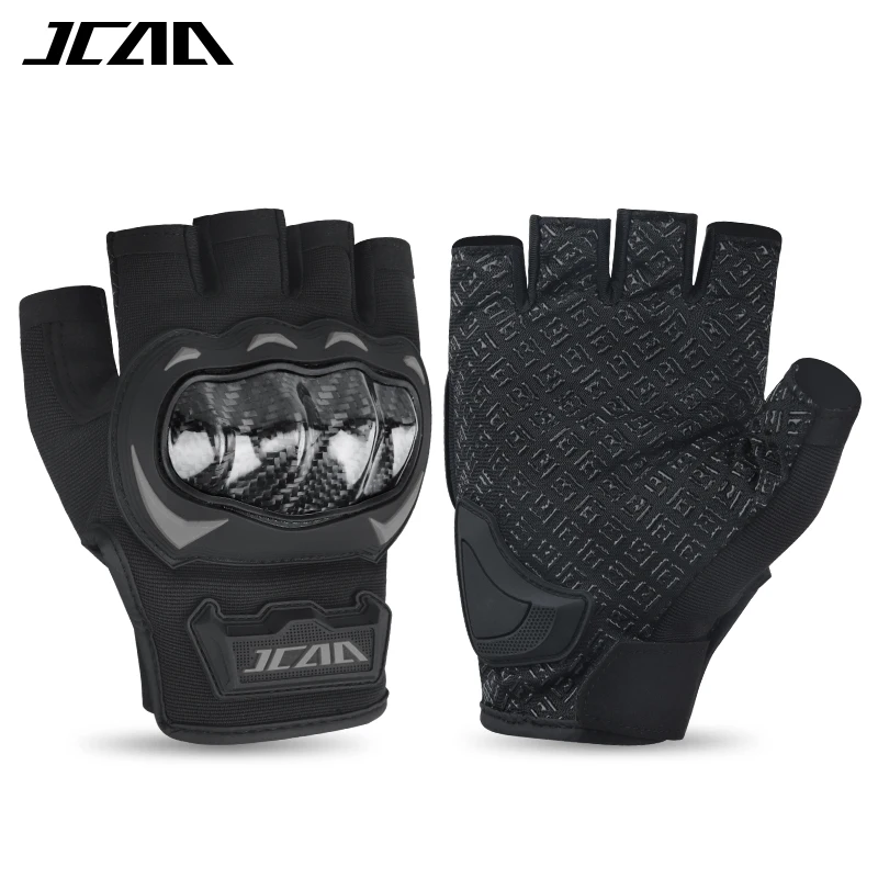 

Мотоциклетные перчатки JCAA с дизайном на половину пальца, прочные перчатки для верховой езды с противоскользящей ладонь и амортизацией, летние велосипедные перчатки