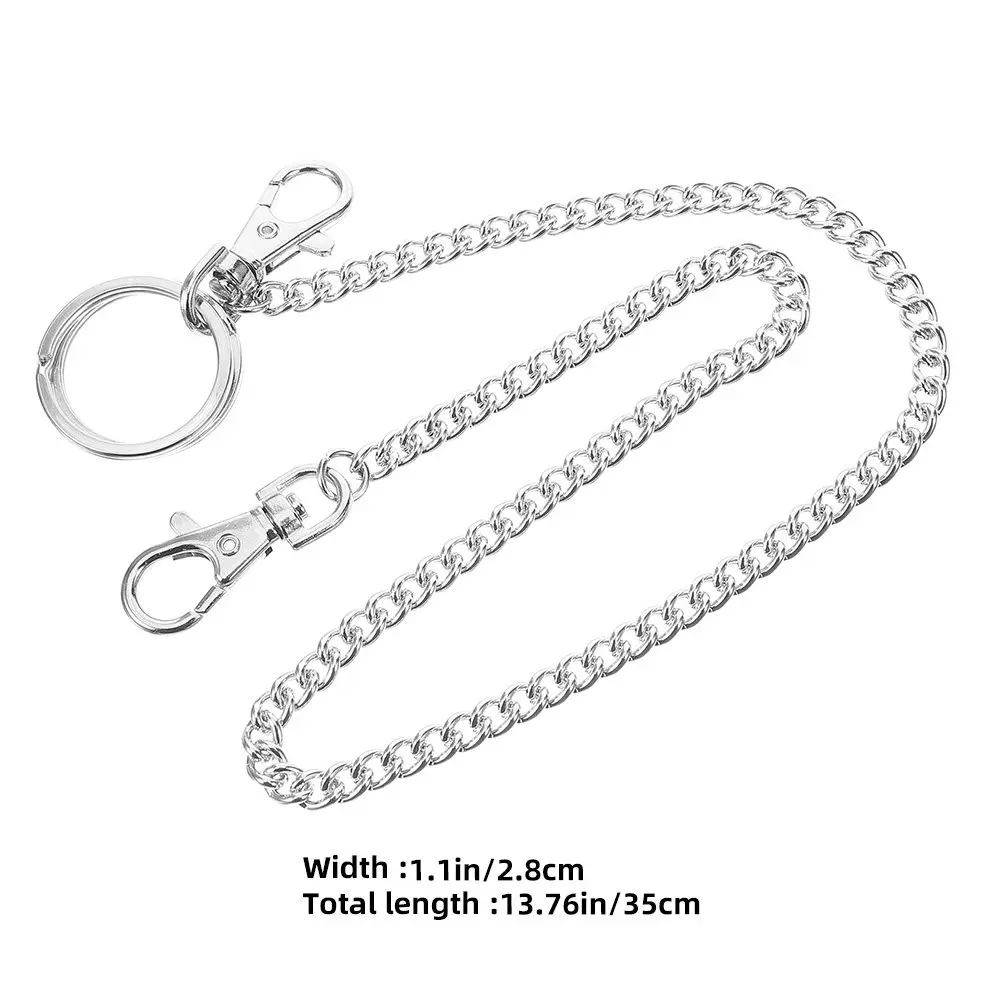 Men Wallet Chain Lobster Clasp Heavy-Duty Metal Pocket Chain for Jeans Pants Belt Secure Key Holder Decorative Sturdy Accessory
