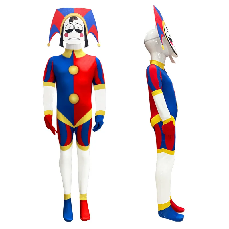 Pomni Cosplay The Amazing Digital Circus Cartoon Costume per bambini Clown tuta bambino adulto Halloween Christmas Party Clothes