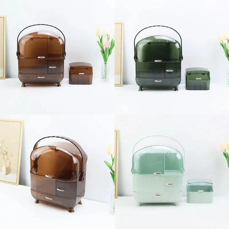 Internet celebrity style affordable luxury plastic cosmetics storage box bedroom storage cabinet modern simple lipstick