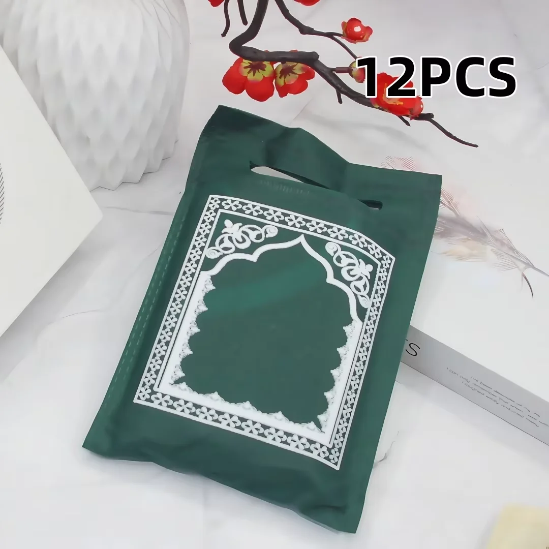 

12Pcs Waterproof Pocket Prayer Rug Mini Portable Muslim Praying Mat Islamic Ramadan Eid Mubarak Present Travel Gift Carpet
