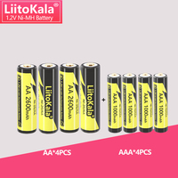 4Pcs LiitoKala 1.2V AA 2600mAh AAA 1000mAh Ni-MH Rechargeable battery for Temperature gun remote control mouse toy batteries